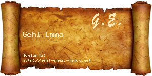 Gehl Emma névjegykártya